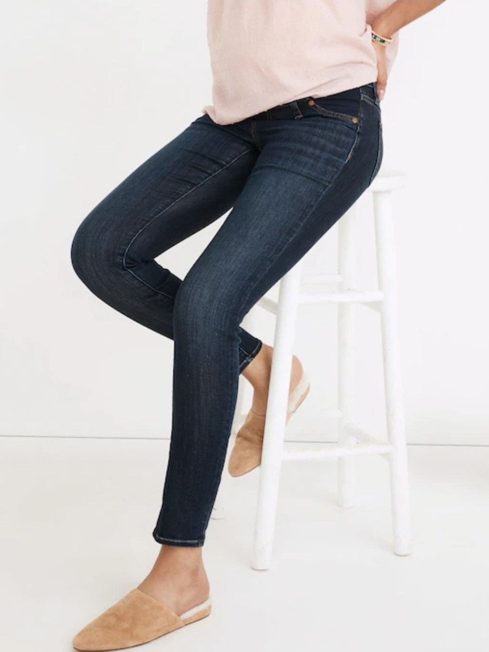 Madewell Maternity Side-Panel Skinny Jeans Adjustable TENCEL Denim Edition Sz 26